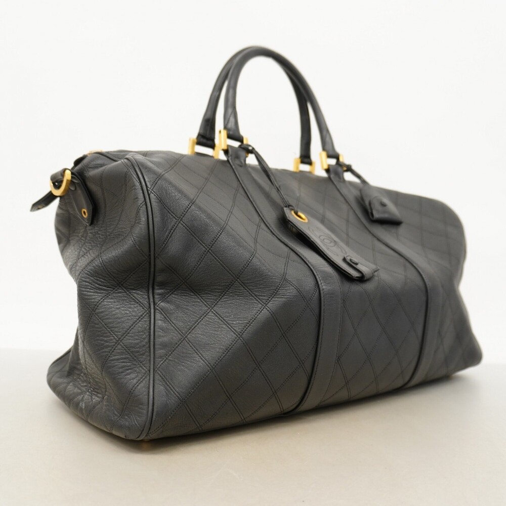 CHANEL Black Lambskin Leather Boston Bag - Picture 2 of 16